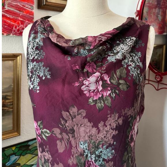 charter club vintage purple floral maxi dress - Picture 3 of 4